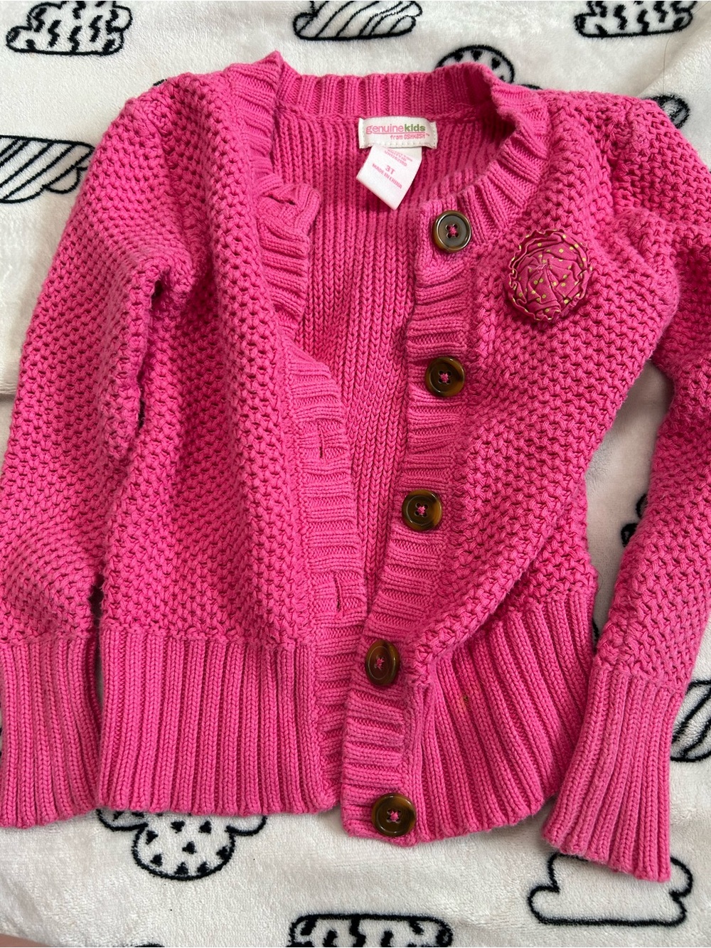 Genuine Kids by OshKosh Pink Knit Cardigan Jacket